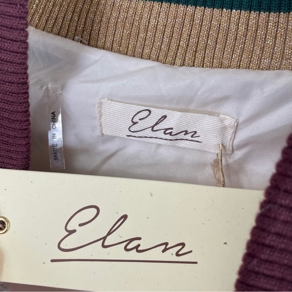 Nordstrom Elan Faux Fur Varsity Bomber Jacket Ivory Size Medium - Picture 5 of 6